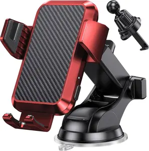 Charger, Phone Holders for Your , 15W Auto Clamping Phone Mount  Accessories for  16 15 14 13 12 Mini Pro Max 11,  Galaxy S24 Ultra S23 S22+ Note 20, etc - Red