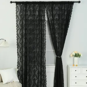 Solid Color Lace Curtain, Modern Simple Door Curtain, Window Curtain, Home Decor for Living Room Bedroom, Room Decor, Home Decor
