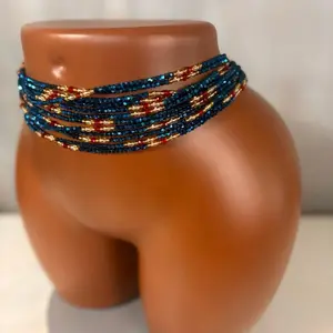 Auntie Ama Africa Crystal Waist Beads.60 inches (One Strand) Colorful Beaded Accessory for Stylish Wear