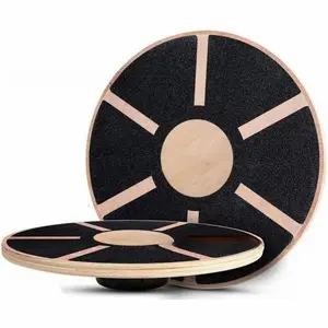 New model - Round wooden balance board for foot and ankle strength training, non-slip, quiet yoga training weight-bearing balance training platform.e, silent design, home gym set. Home Gym Kit