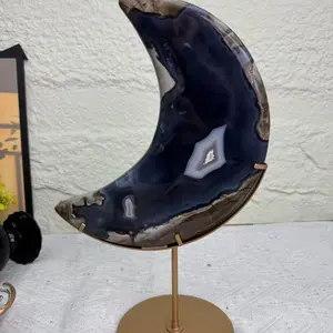 Big volcanic agate moon carving Unique