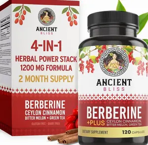 Ancient Bliss Berberine HCL 1200mg with Ceylon Cinnamon, Bitter Melon, and Green Tea Extract - 120 Capsules