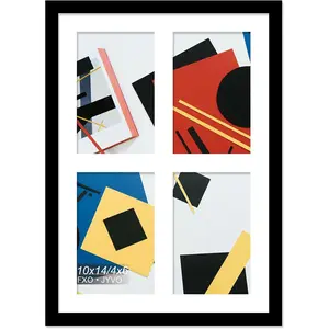 4x6 picture frame collage display 4 4x6 picture collage or 10x14 photo only without mat light weight and high transparent frame for wall 1 packblack4openings