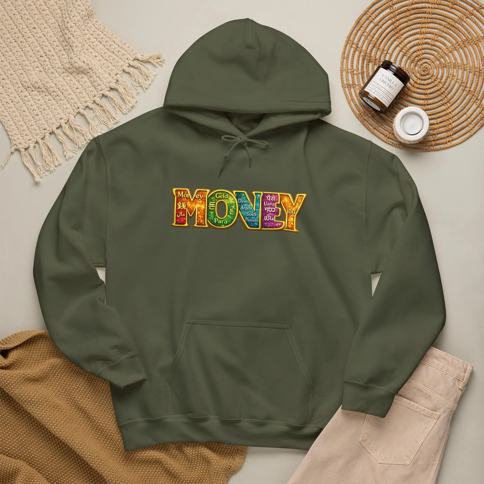 Money pop art Hoodie | Colorful dollar sign letters sweatshirt