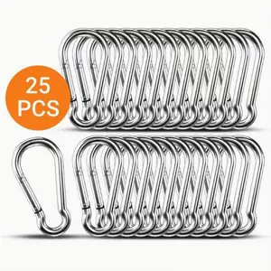 25 Small Clip Hooks, 1.57-Inch Metal Clips, 304 Stainless Steel Spring Quick Release Hooks, Used for Keys, Camping Additions, Halloween Party Decorations, Christmas Gifts for Men And Women