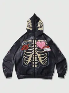 Men's Zipper Hoodie with Straight Cap Design, Fashionable Comfortable Casual Wear, Perfect for Daily Leisure Activities