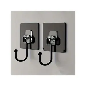 1/10pcs Transparent Adhesive Hook, Multifunctional Hanging Storage Rack, For Home Room Wall Door Cabinet Waterproof Oilproof For Bathroom Shower Kitchen Outdoor Towel Keys, Clear,Strong Sticky Hook