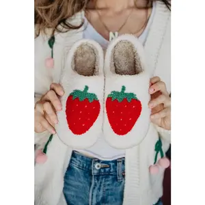 Large Strawberry  Women's House Slippers
