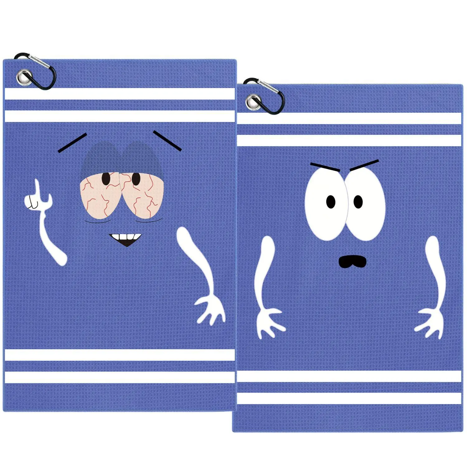 Cartoon Pattern Golf Towel, 1 Set Reversible Microfiber Golf Towel with Aliuminum Clip, Golf Accessories for Men & Women, Golf Gift, Golf Gift Accessory