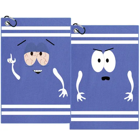 Cartoon Pattern Golf Towel, 1 Set Reversible Microfiber Golf Towel with Aliuminum Clip, Golf Accessories for Men & Women, Golf Gift, Golf Gift Accessory
