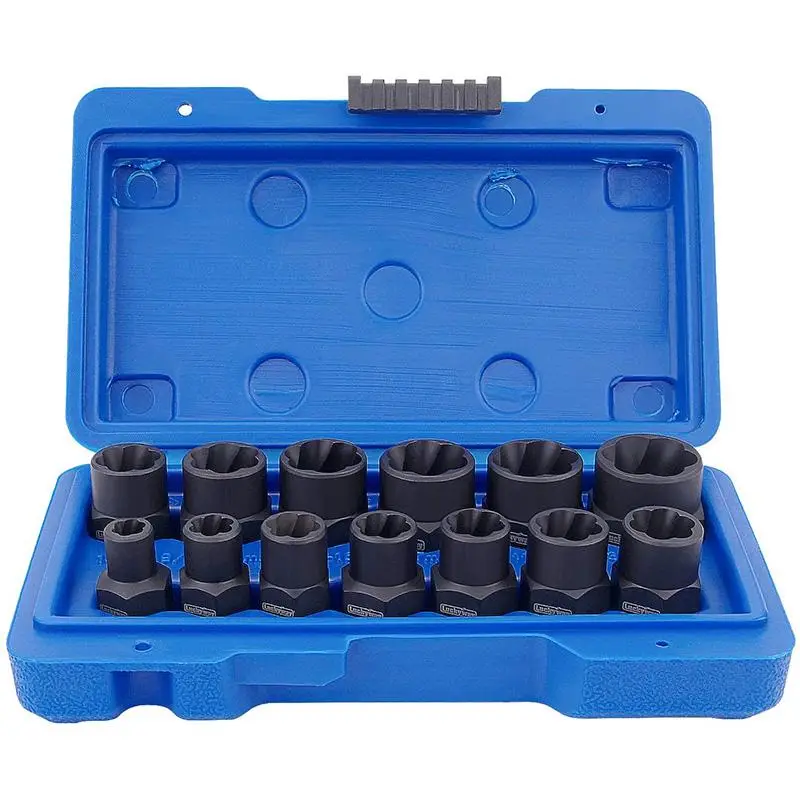13 In 1 Nut Bolt Extractor Socket Tool Set, 13pcs/set Bolt Extractor Tools Kit for Removing Bolts, Broken Bolt Extraction Tool, Screw Removal Tool, A
