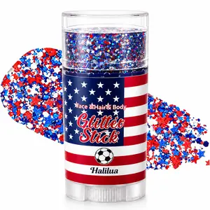 4th of July Decorations, Waterproof Patriotic Glitter Stick, Face Body & Hair Glitter for 4th of July, Independence Day 250th Anniversary, Memorial Day, Veterans Day – for Women, Kids & Adults Makeup