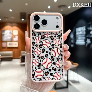 Trendy Leopard Baseball Pattern Magnetic MagSafe Phone Case for iPhone 17 Air/16 Pro Max 15 Pro 14 13 12 11 Plus Shockproof Slim Protective Cover Casing