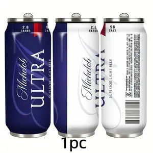 1pc 17oz Stainless Steel Insulated Cup, Double Layer Leak-Proof Straw Cup, Colorful Print, Car & Outdoor Use, Cold & Hot Beverage Cup