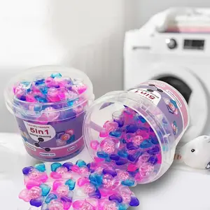 5-In-1 Laundry Detergent Capsules, Laundry Detergent Beads, Colorful, Long-Lasting Scent, Easy Clean, Suitable for Dorms & Apartments, Essential Laundry Supplies