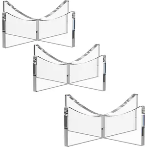 Acrylic Ball Holder 3-Pack, Small Size for Baseball, Softball & Golf Ball; Medium & Large Size for Basketball, Soccer, Volleyball; Horizontal Size for Rugby and Football