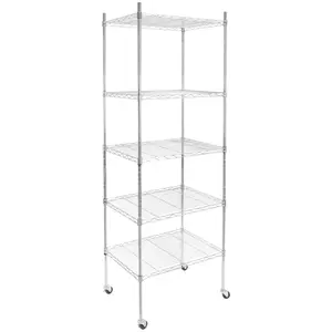 5 Tier Wire Shelving with Wheels
