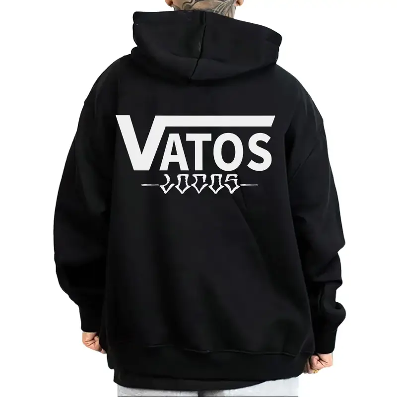 Men's Vatos Locos Forever Mexican Chicano Cholo Gangster Hoodie - Menswear Tops, Cotton Fabric, Casual Lowrider Graphic, Unisex Medium-Loose Oversized Comfortable Polyester Gift