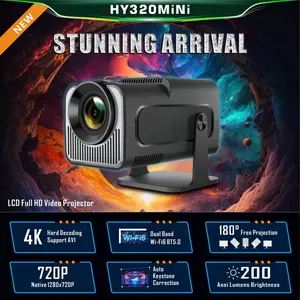 HY320mini Short Throw 4K Projector - Android Smart, 100" Screen At 1m, 2000 Lumens, Portable For Bedroom/Living Room Wall Projection