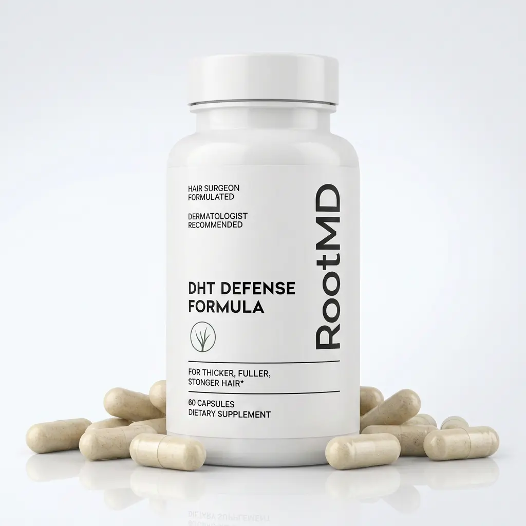 RootMD DHT Blocker Defense Supplement - Natural Botanical Focus Blend, Gluten-Free Clean Label Formula for Scalp Health & Thick Hair Growth Support
