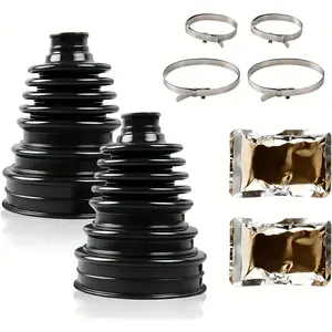 CV Axle Boot Kit 2 Pack - High-Durability Neoprene Rubber with Stainless Steel Clamps Universal Fit for Long-Lasting Protection