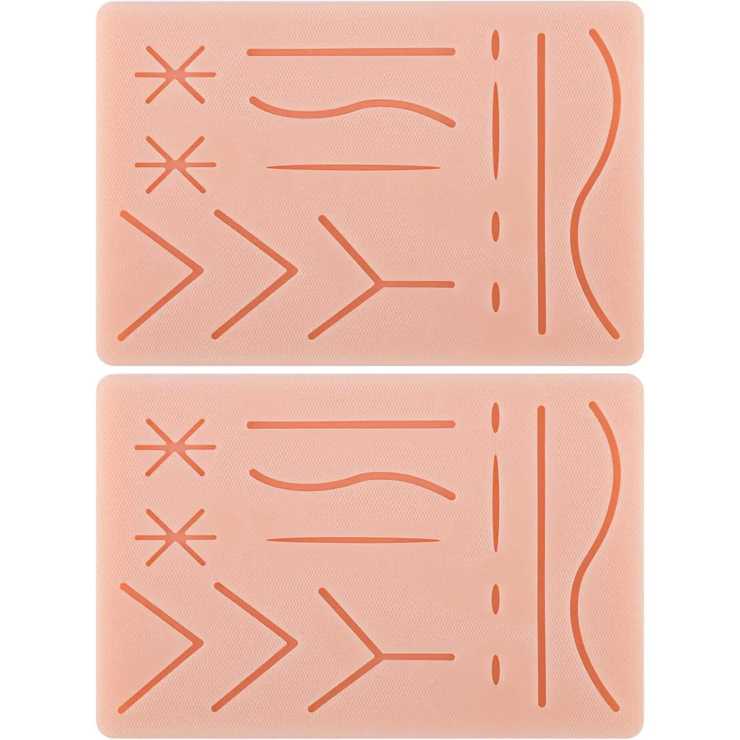 Durable Suture Practice Pad (2 Pads) for Medical and Veterinary Students, Suture Pad Includes14 Pre-Cut Wounds with Rip-Resistant Mesh, Tear-Resistant, Design for Training Only