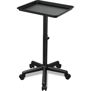 Salon Tray on Wheels,Salon Service Tray with Adjustable Height, Hair Stylist Tray, Suitable for Mayo Stand, Tray and  Tray(Black)