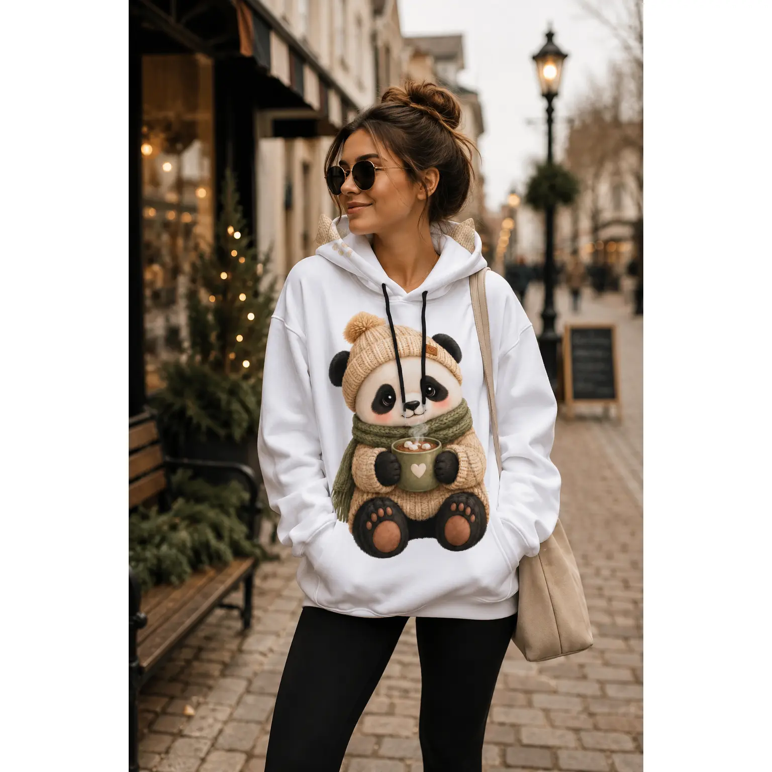 Women's Cozy Panda Ears Hoodie, Cute Kawaii Winter Top