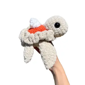 Crochet pumpkin pie turtle