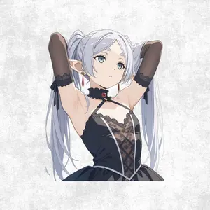Elegant Elf Mage Design, Magical Fantasy Waifu Decal, Waterproof Car, Laptop, and Room Decoration, Frieren Anime Sticker