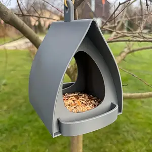 Hanging Bird Feeder with Rainproof Canopy, Large Capacity Seed Tray, Durable Plastic Outdoor Birdhouse, Hummingbird Design, Garden Decoration, Animal Bird Feeder, Hummingbird Feeders