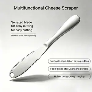 Serrated edge + stainless steel | Spread on bread, cheese, even cold butter straight from the fridge | Multi-Purpose Butter Spreader