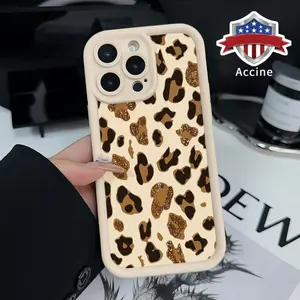 Phone case for iPhone 16 Pro Max 15 Plus 14 13 12 11 XR XS Glam Leopard Full Body Protection Shockproof Soft Silicone Cover