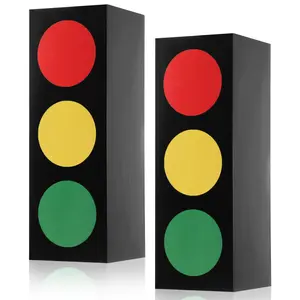 2PCS Traffic Light Favor Boxes 17" - Car Theme Party Centerpieces, Racing Party Table Decor, Gift Supplies