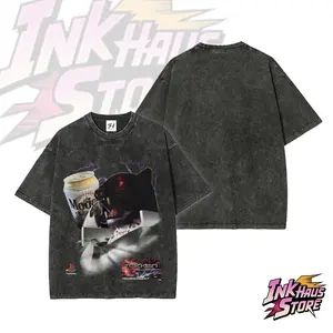 Armor King, a classic character from the Tekken series, - Short Sleeve Cotton Unisex Retro Wash Tee