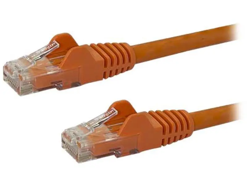 Startech N6PATCH12OR 12 ft. RJ-45 Network Cable, Polyvinyl Chloride Construction, High-Speed Data Transfer Cable for Computers & Office Network Components