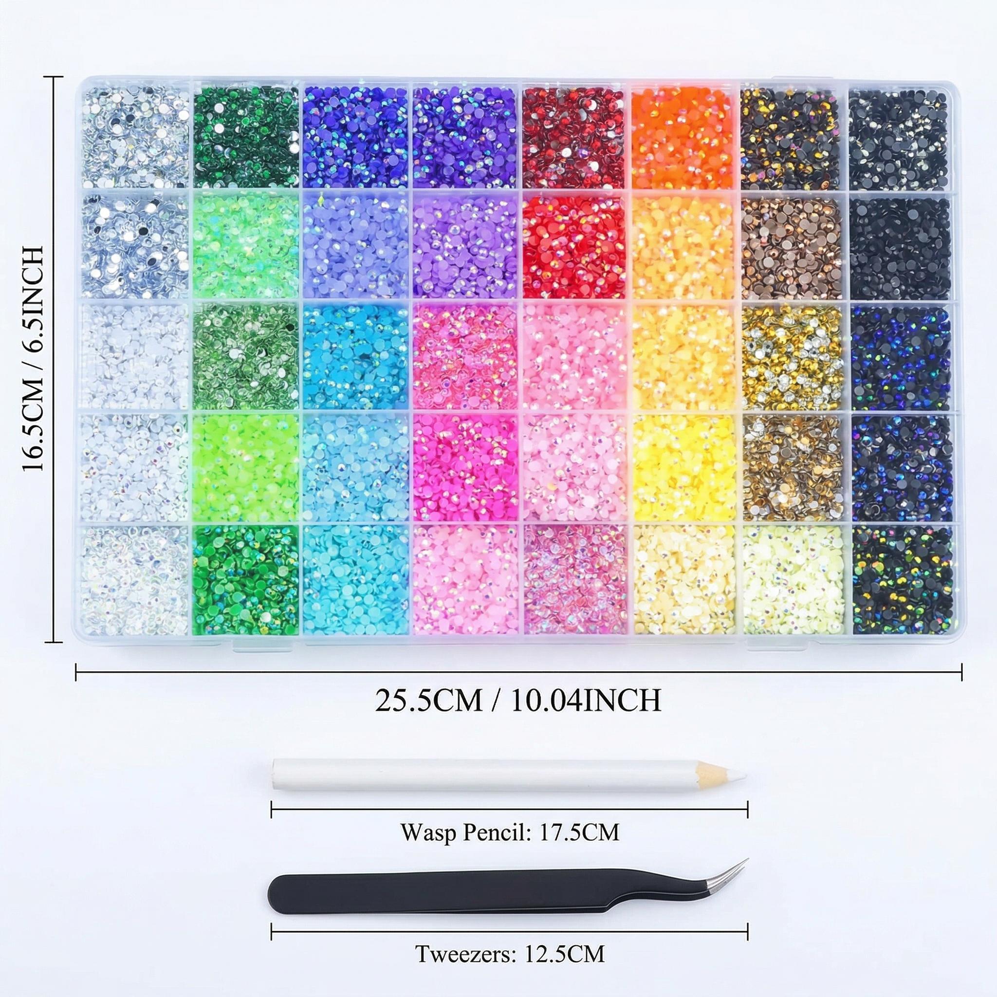 40 Color Resin Jelly Rhinestonesfor Crafting Bedazzling, 3mm Multicolor Resin Flatback Gems forDiamond Art, Clothing ClothesTumblers Shoes Nails, Flat Back Mixed ColorBulk Bedazzler Kit Jewels with Gifted Tools and tweezers Shimmer Colorful