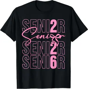 Senior 2026 Class Of 2026 Coquette Pink Bow Graduation T-Shirt
