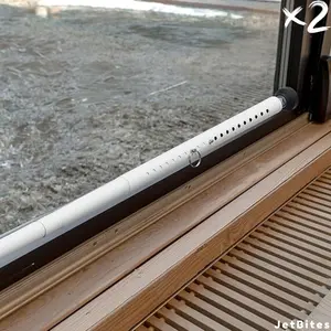 2 Sliding Door Security Bars, 17" - 50.5" Sliding Door Lock Heavy Duty Sliding Glass Patio Door Security Bar Window Security Bar Inside Childproof Adjustable Interior White