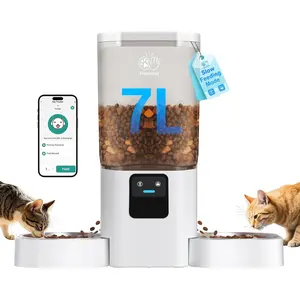 Automatic Pet Feeder with Slow Feed for 2 Cats 5G WiFi Automatic Feeder with 7L Large Storage Dispenser with Alexa for Multiple Pets Detachable Easy Cleaning 29 Cup Cat Food Bowl Filtered Water for Feeding Pet Essentials Mouse Toy Durable Collar