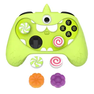 PlayVital MonoEye Monster Cute Silicone Cover for Xbox Series X/S Controller, Includes Joystick Caps and Stickers for Xbox Core Controller Grip Case - Green
