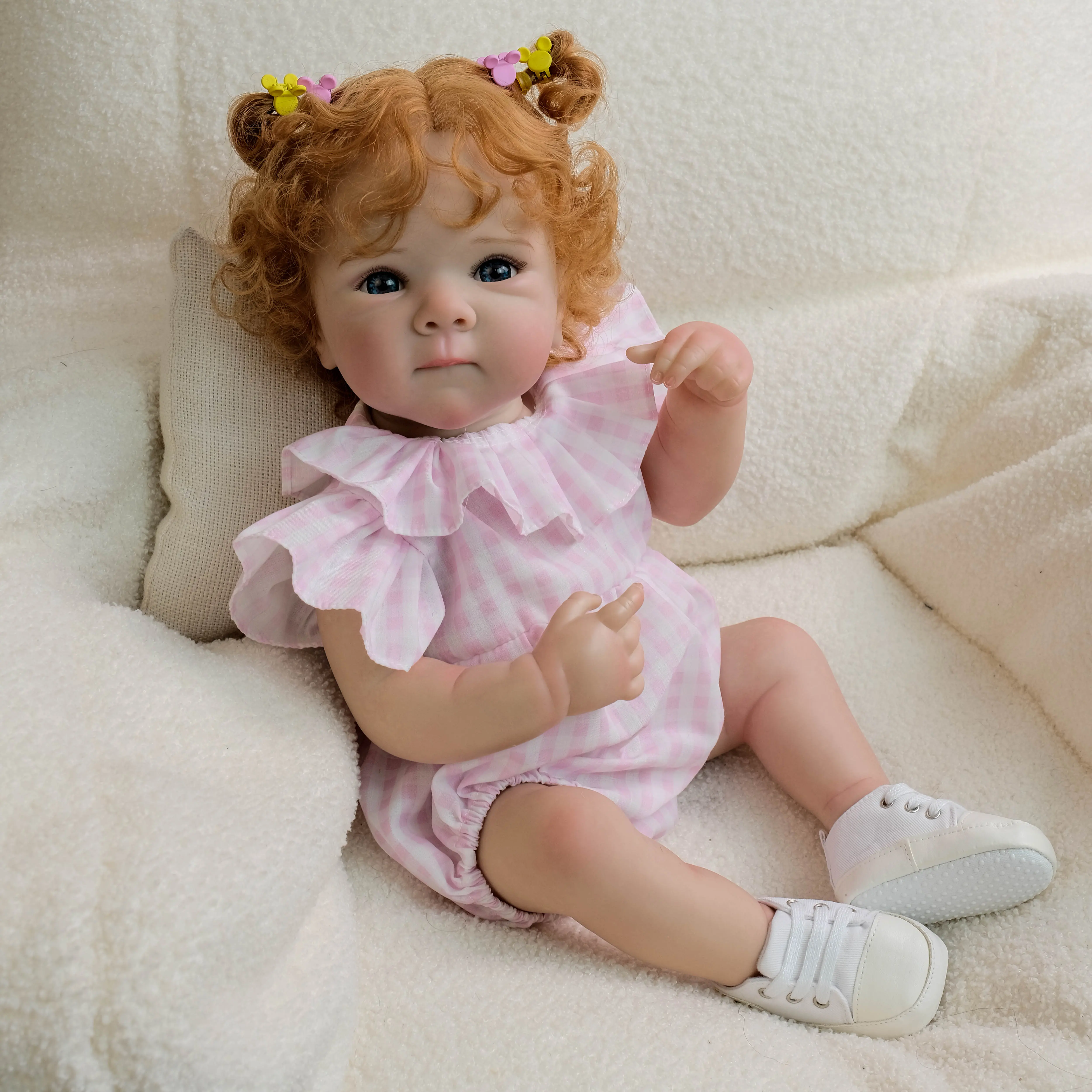 Lifelike Reborn Baby Doll Girl Full Body Vinyl 18Inch 45cm Realistic Newborn Baby Doll Rooted Hair Real Life Baby Doll Toy