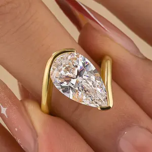 Maxine CZ 4.5ct Pear Cut Engagement Ring,5A Cubic Zirconia Women's Ring Jewelry,Promise Ring for Daily,Travel,Proposal,Wedding,Birthday,Anniversary
