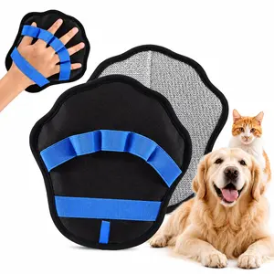 Pet Hair Remover Glove, Double-Sided Brush Design Self-Cleaning Grooming Glove, Reusable Cat Dog Hair Removal Mitt, Efficient Pet Fur Cleaning Tool for Furniture Clothes Sofa