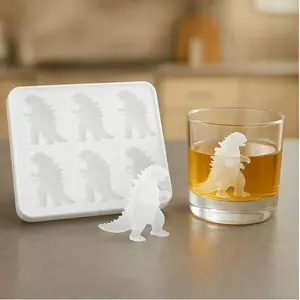 Godzilla ice cube mold, new favorite for ice making in summer, creative ice maker, special ice mold for kitchen, refrigerator, and bar, new festive gift Disposable