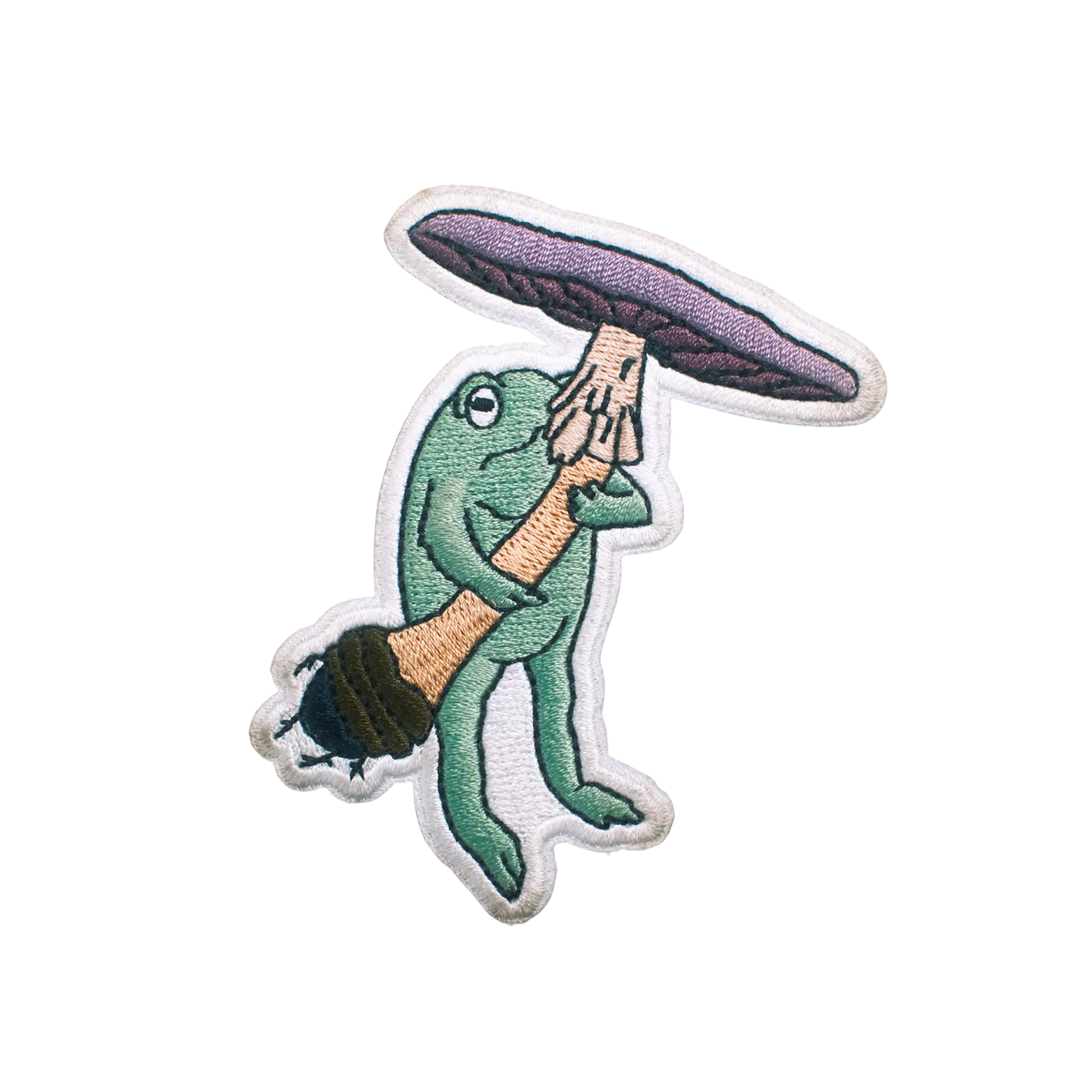 FROG HOLDING HIS MUSHROOM PATCH