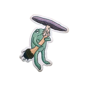 FROG HOLDING HIS MUSHROOM PATCH