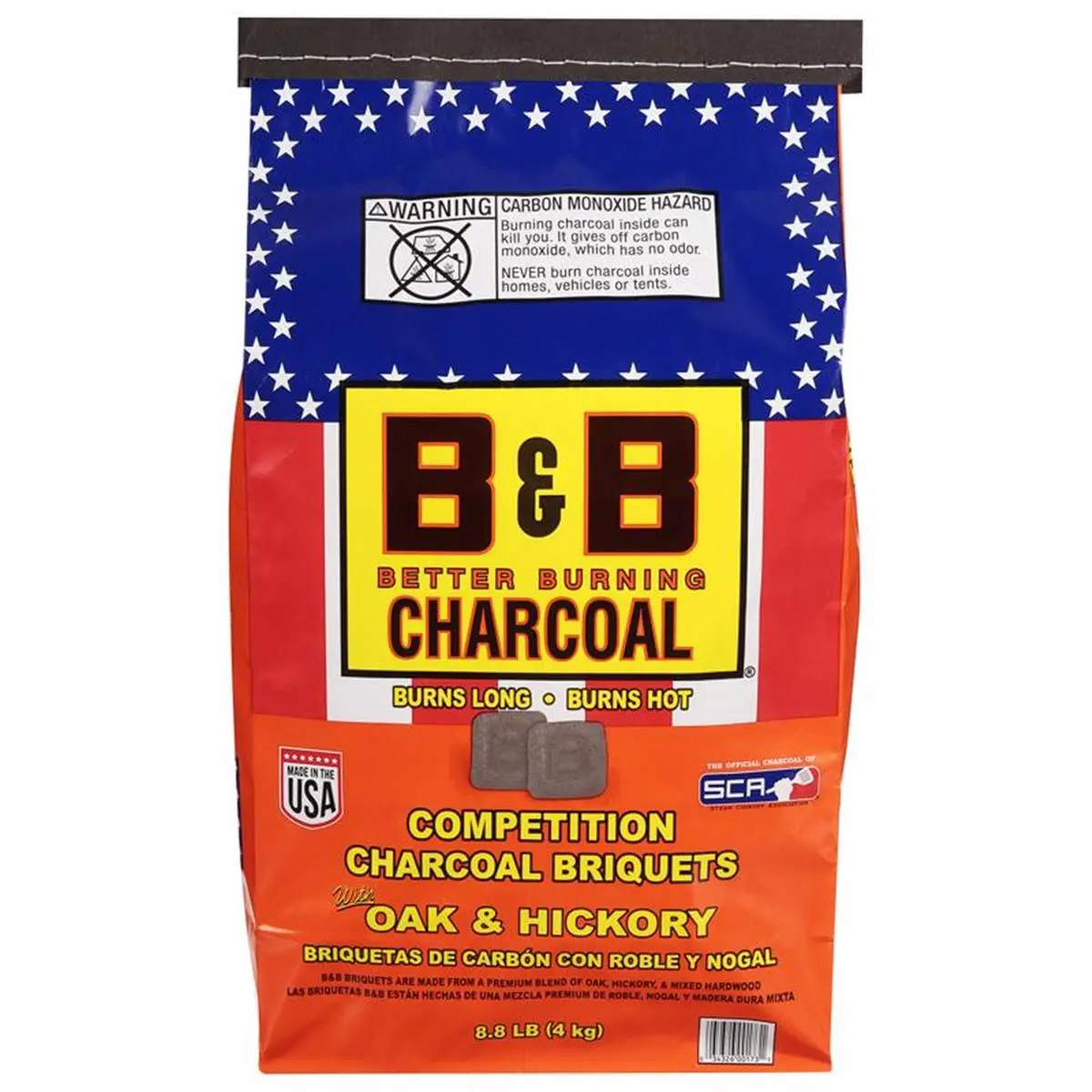 212 MAIN All Natural Hickory & Oak Wood Charcoal Briquettes, 8.8lb Smoky Long-Burn, for Home Use & BBQ Charcoal Grills, Festive Party Supplies