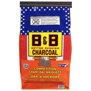 B&B Charcoal  8.8 lbs All Natural Hickory & Oak Charcoal Briquettes