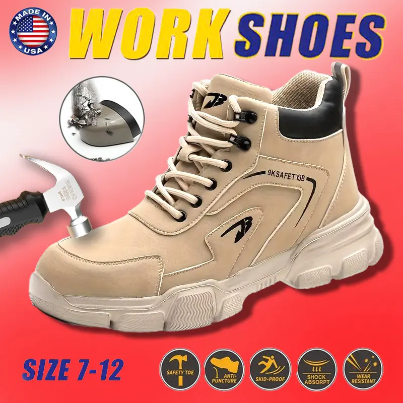 Metatarsal Guard Anti Smash Anti Puncture Safety Work Boots Men's Steel Toe Non Slip Trainers Labor Protection